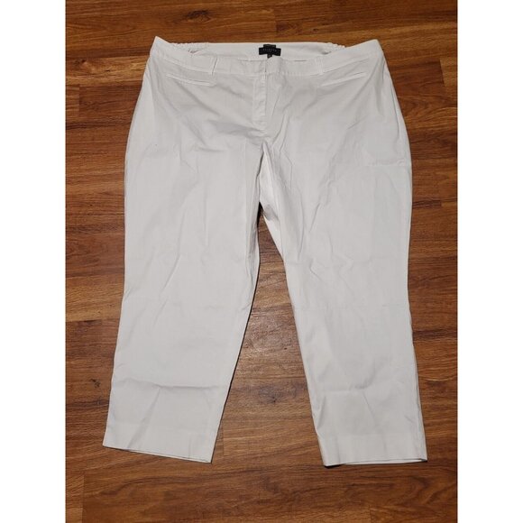 NWT Talbots Perfect Crop Slim Leg Pants Womens 24W White Cotton Blend - Picture 1 of 4